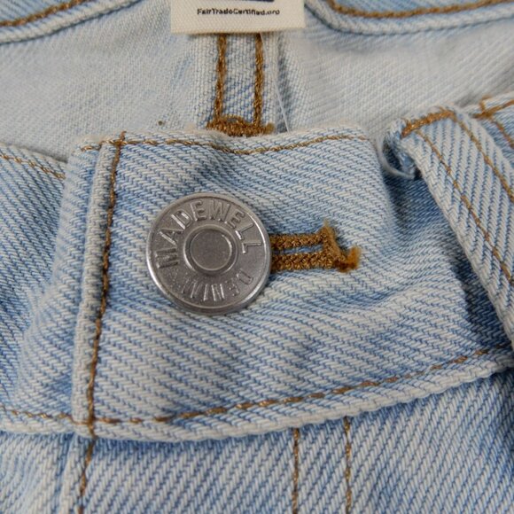 MADEWELL Relaxed Fit Denim Maternity Side Panel SHORTS Size 24 Blue Essen NEW - Picture 9 of 10